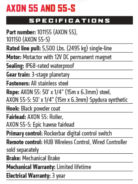 WARN AXON 55-S Powersport Winch - 101150