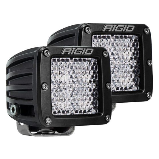 Rigid Industries D-Series Pro diffused flood light - pair - on a white background