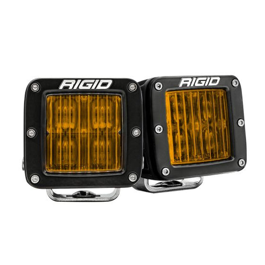 Rigid Industries D-Series pro SAE amber light - pair - on a white background