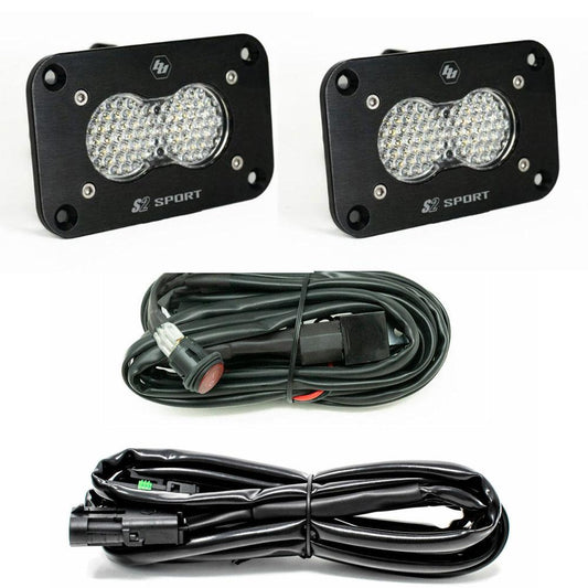 Baja Designs S2 Sport Black Flush Mount LED Auxiliary Light Pod Reverse Kit - Fenix Motorsports - LED Auxiliary Light Pod Kit