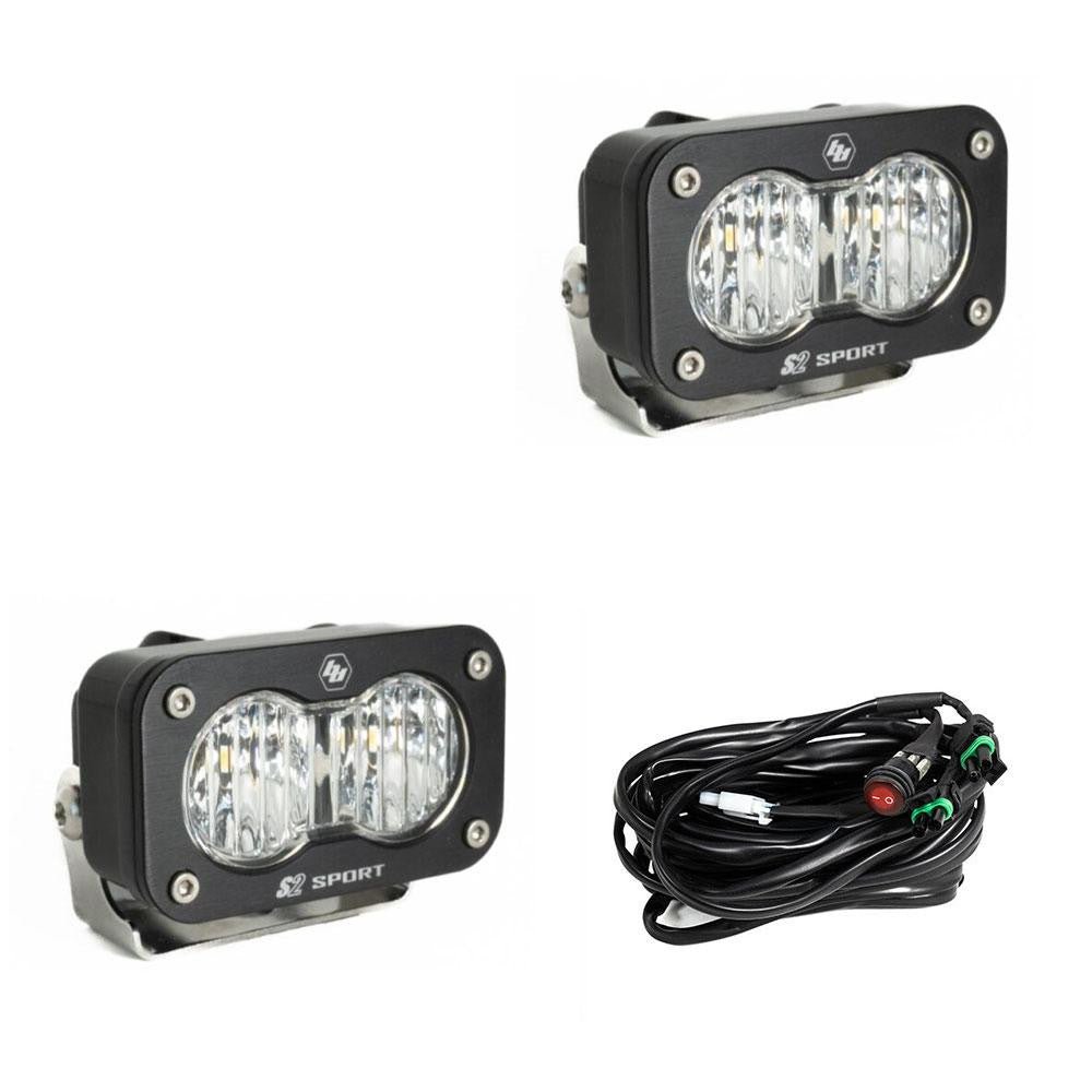 Baja Designs S2 Sport Black LED Auxiliary Light Pod Pair - Universal - Fenix Motorsports - Light Pod