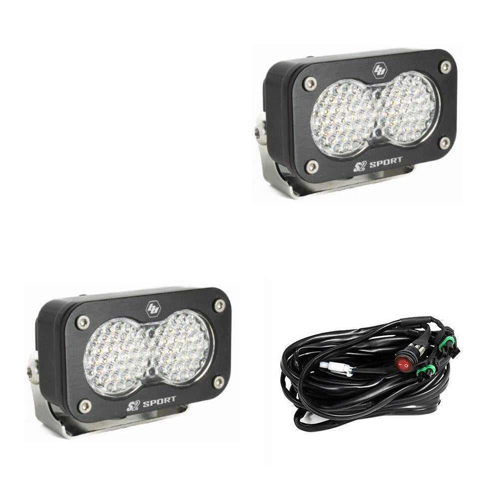 Baja Designs S2 Sport Black LED Auxiliary Light Pod Pair - Universal - Fenix Motorsports - Light Pod