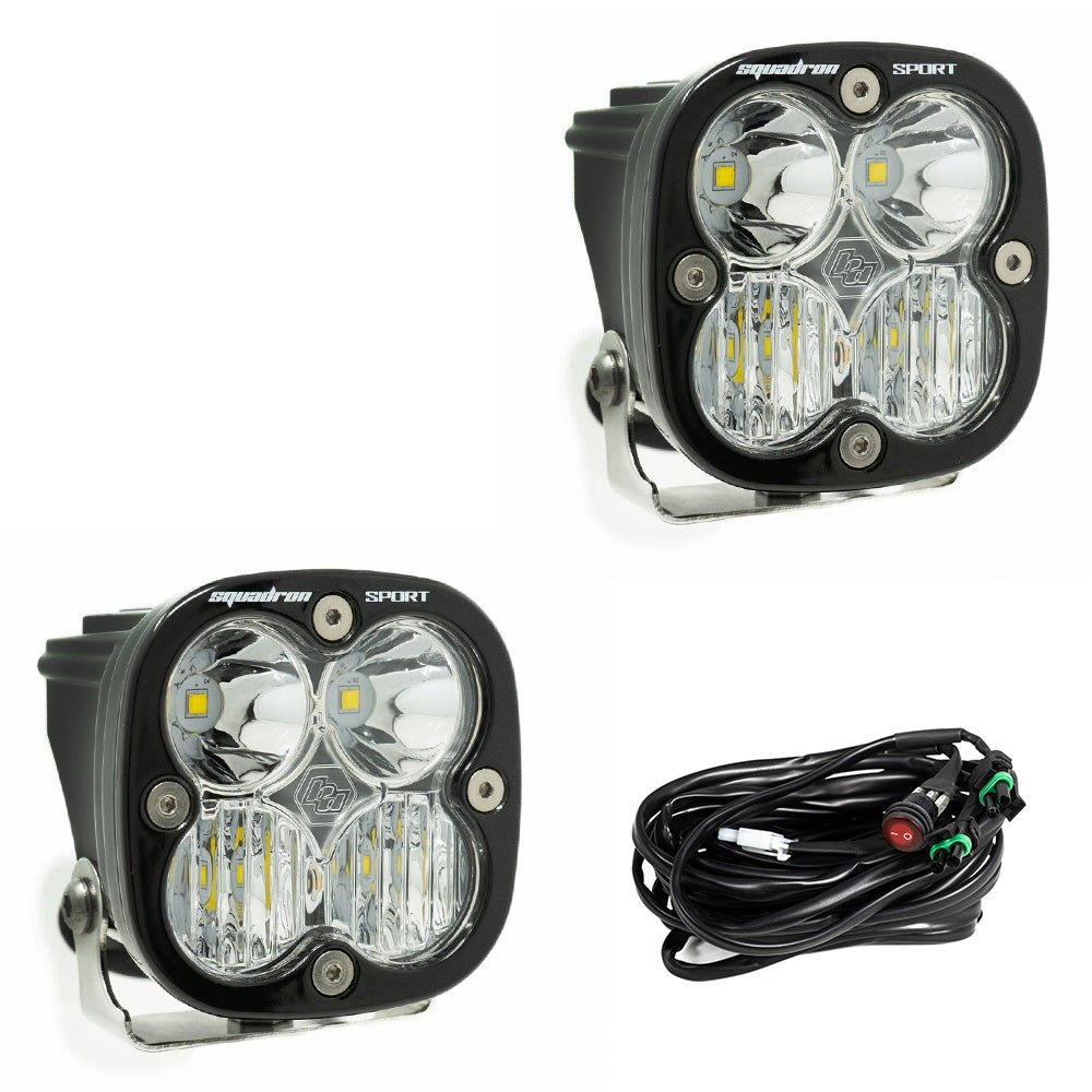 Baja Designs Squadron Sport Black LED Auxiliary Light Pod Pair - Universal - Fenix Motorsports - Light Pod