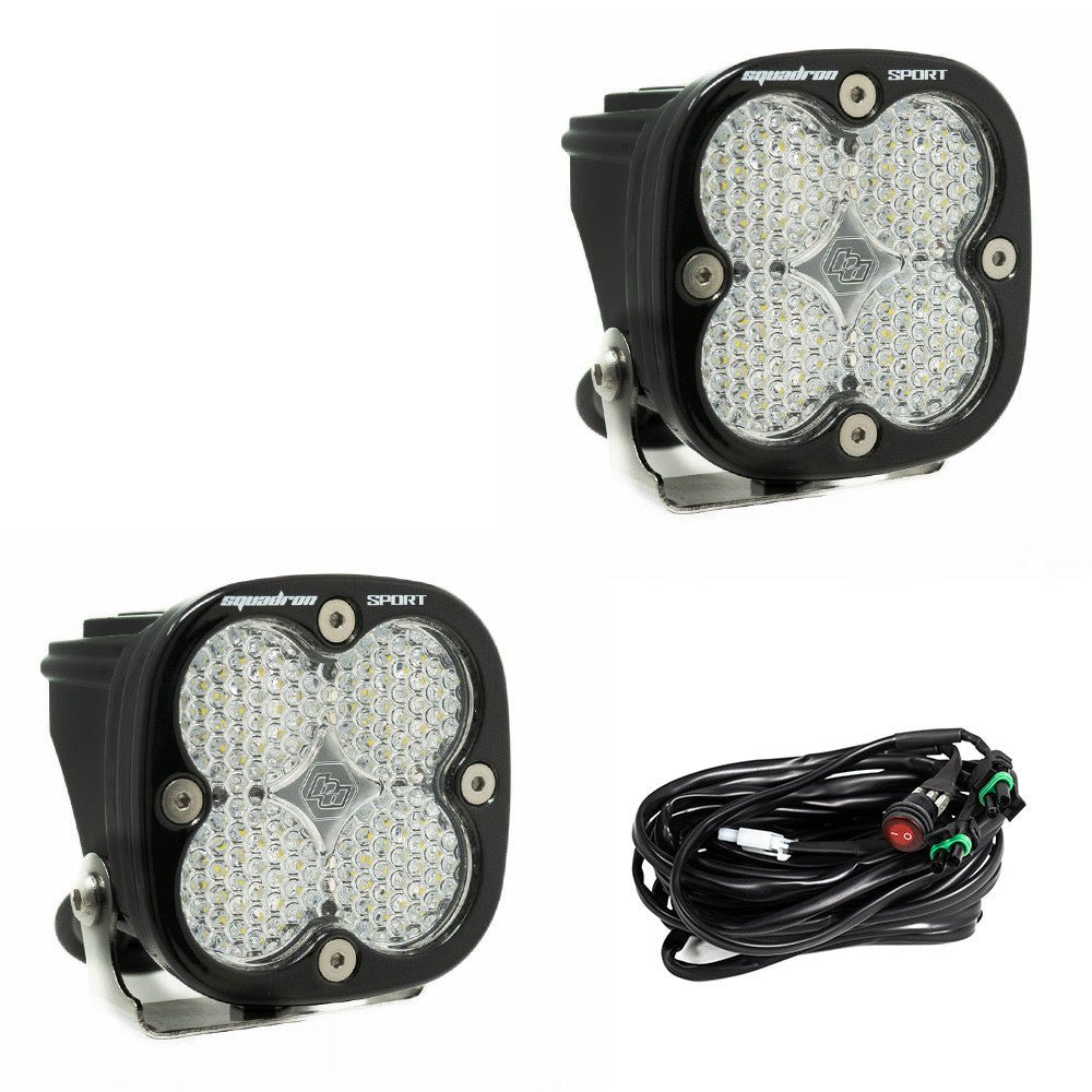 Baja Designs Squadron Sport Black LED Auxiliary Light Pod Pair - Universal - Fenix Motorsports - Light Pod
