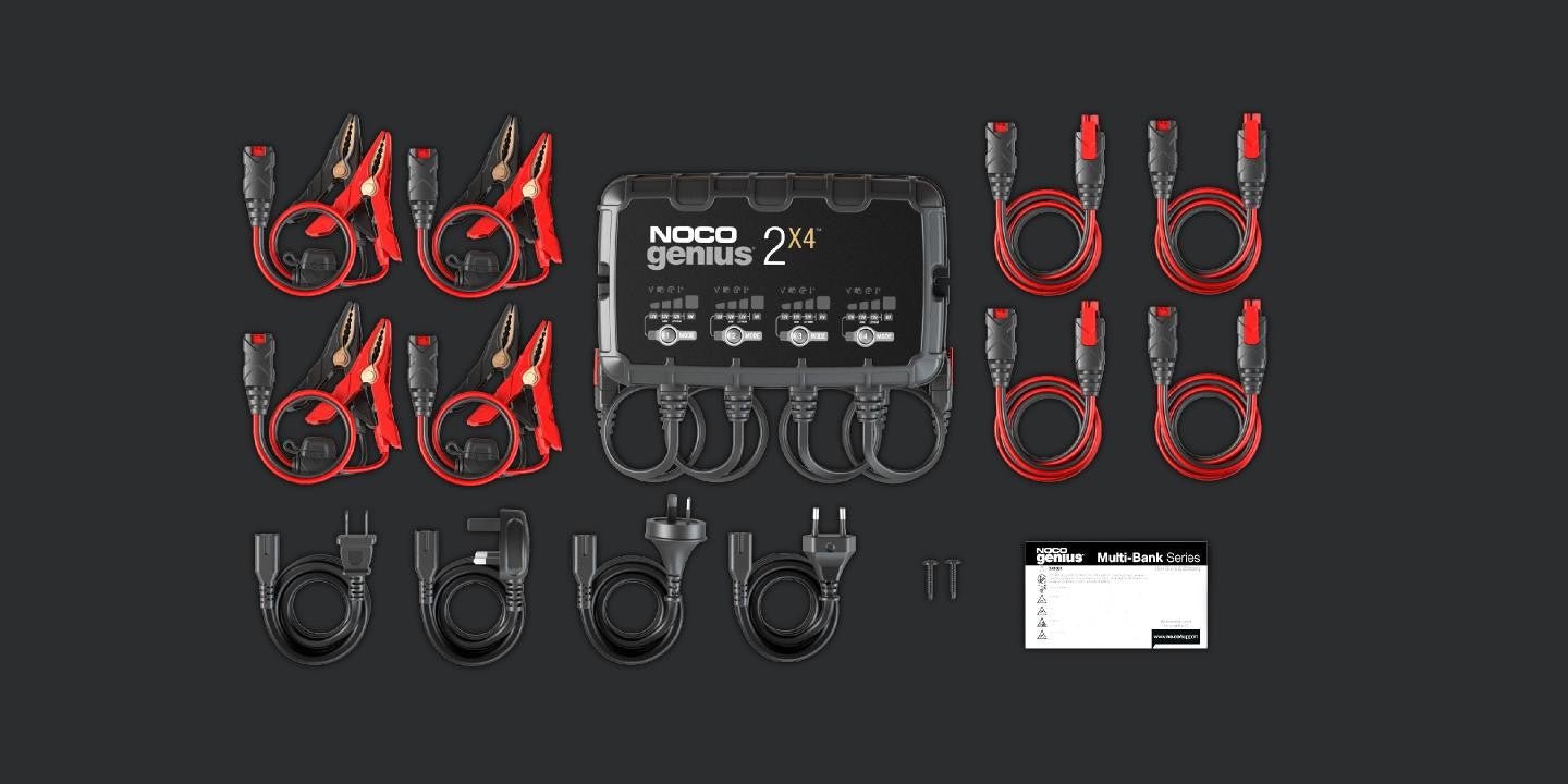 NOCO GENIUS2X4 6V/12V 4 - Bank 8A Smart Battery Charger - Fenix Motorsports - Battery Charger
