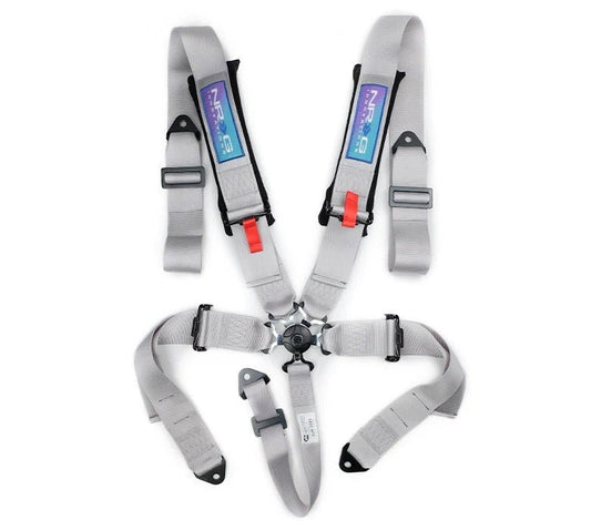 NRG Harness 5pt Camlock Silver w/Pads SFI 16.1 - Fenix Motorsports - Safety Equipment,Safety Restraints,Seat Belts and Harnesses