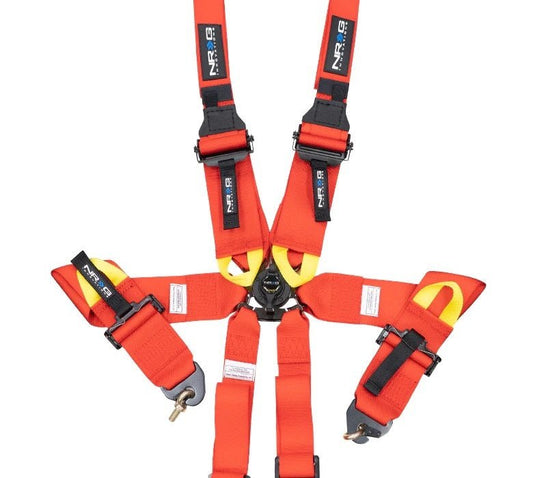 NRG Harness 6pt Camlock Red Hans FIA - Fenix Motorsports - Safety Equipment,Safety Restraints,Seat Belts and Harnesses
