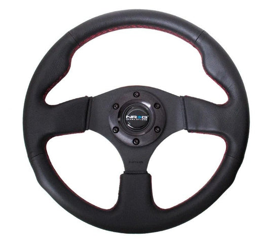 NRG Steering Wheel 320mm Flt Bottom Black Leather - Fenix Motorsports - Steering and Components,Steering Wheels and Components,Steering Wheels and Components
