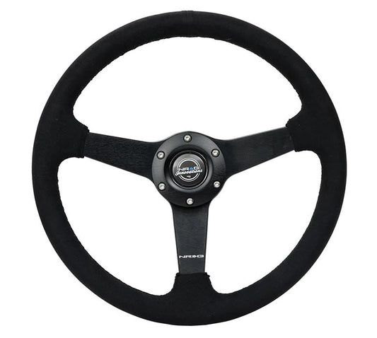 NRG Steering Wheel 350mm 1.5 in Dish Black Alcantara - Fenix Motorsports - Steering and Components,Steering Wheels and Components,Steering Wheels and Components