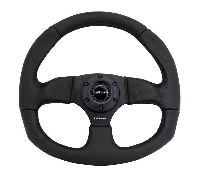 NRG Steering Wheel 350mm 3in Dish Black Leather - Fenix Motorsports - Steering and Components,Steering Wheels and Components,Steering Wheels and Components
