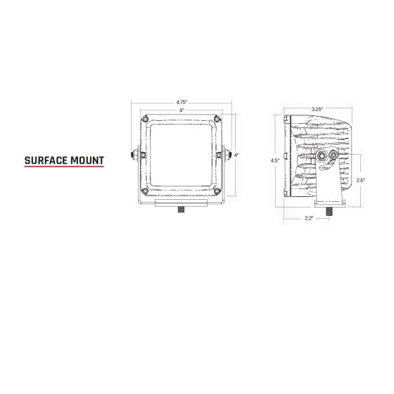Rigid Industries D - XL Pro Spot LED Pods – Surface Mount (Part 322213) - Fenix Motorsports - Light Pod