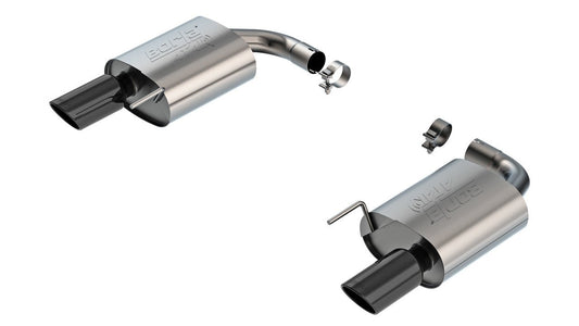 24 - Mustang 5.0L Axle Back Exhaust - Polished Black Exhaust Tips - Fenix Motorsports - Exhaust,Exhaust Pipes, Systems and Components,Exhaust Systems