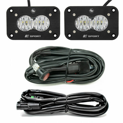 Baja Designs S2 Sport Black Flush Mount LED Auxiliary Light Pod Reverse Kit - Fenix Motorsports - LED Auxiliary Light Pod Kit