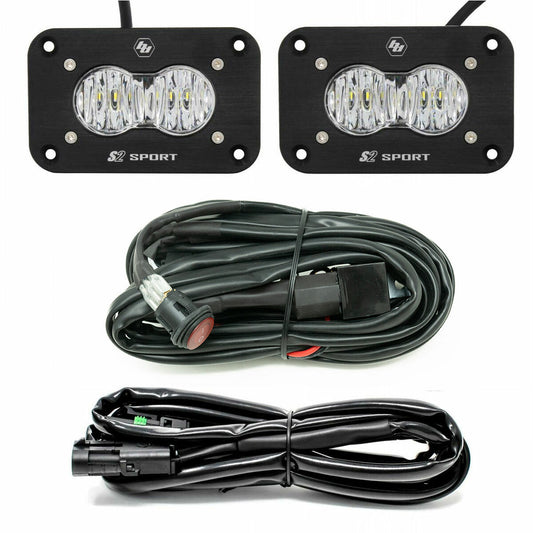 Baja Designs S2 Sport Black Flush Mount LED Auxiliary Light Pod Reverse Kit - Fenix Motorsports - LED Auxiliary Light Pod Kit