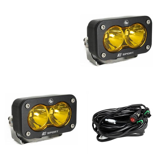 Baja Designs S2 Sport Black LED Auxiliary Light Pod Pair - Universal - Fenix Motorsports - Light Pod