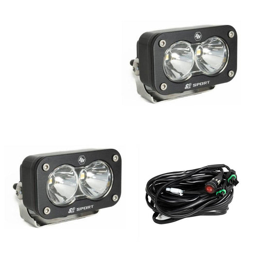 Baja Designs S2 Sport Black LED Auxiliary Light Pod Pair - Universal - Fenix Motorsports - Light Pod