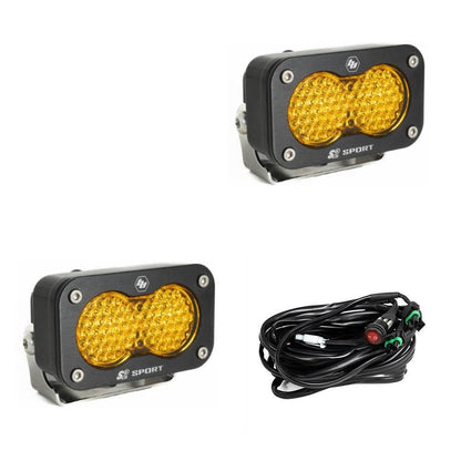 Baja Designs S2 Sport Black LED Auxiliary Light Pod Pair - Universal - Fenix Motorsports - Light Pod