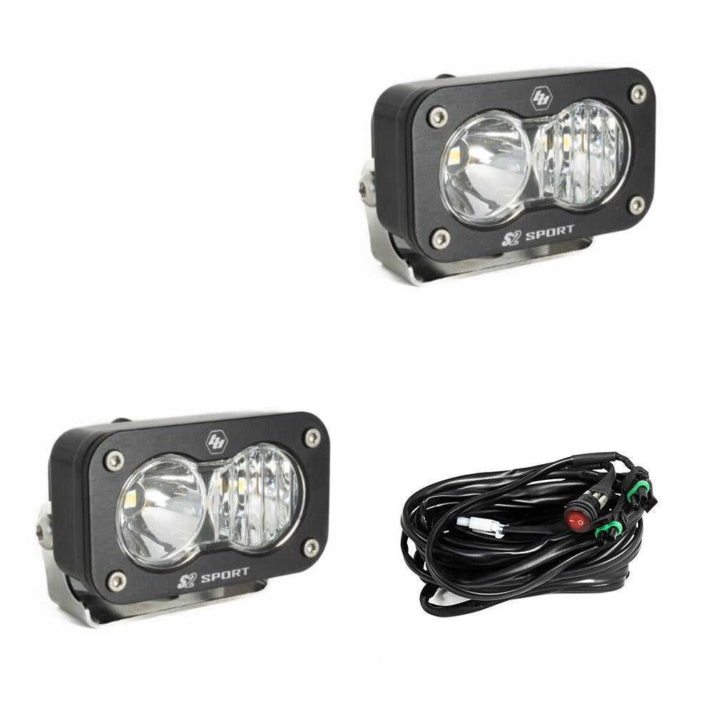 Baja Designs S2 Sport Black LED Auxiliary Light Pod Pair - Universal - Fenix Motorsports - Light Pod