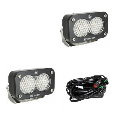 Baja Designs S2 Sport Black LED Auxiliary Light Pod Pair - Universal - Fenix Motorsports - Light Pod