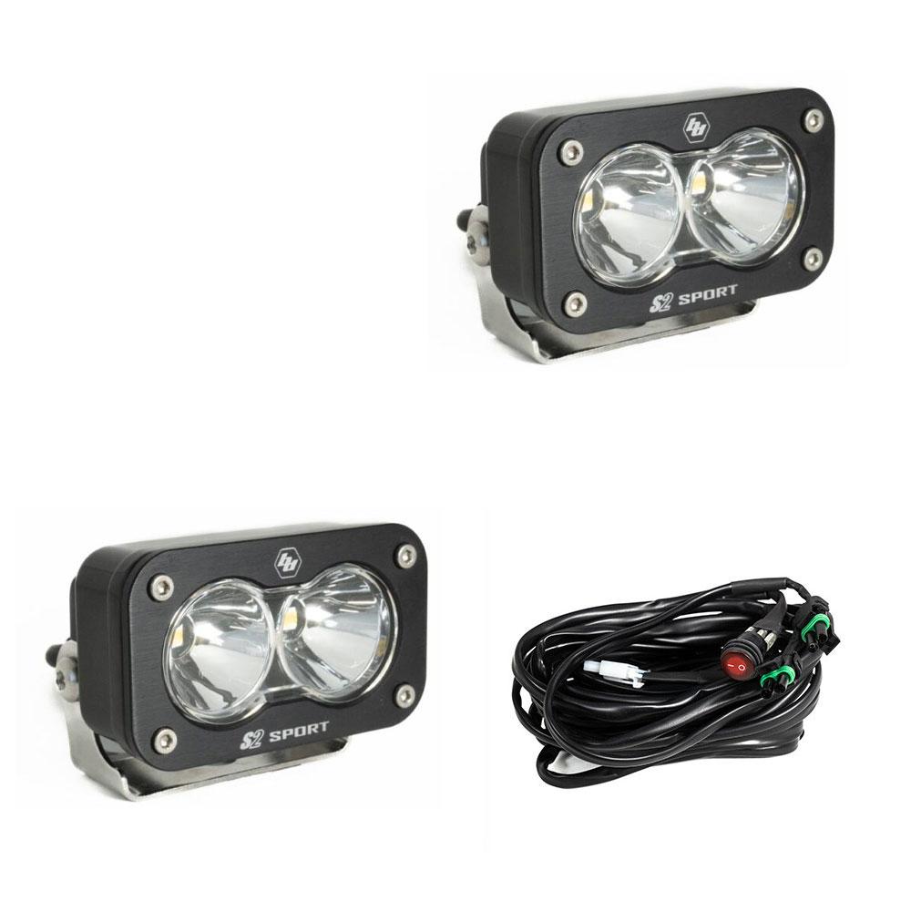 Baja Designs S2 Sport Black LED Auxiliary Light Pod Pair - Universal - Fenix Motorsports - Light Pod