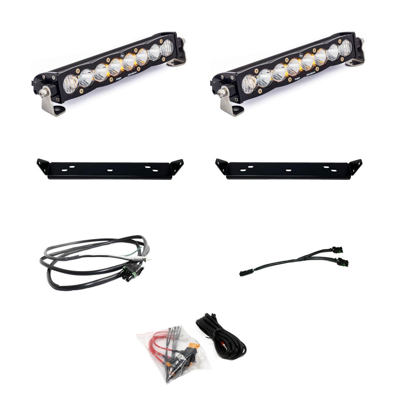 Baja Designs S8 10 Inch Dual Behind Grille Light Bar Kit - Ford 2021 - On F - 150 Raptor, 2024 - On F - 150 Raptor 37/R - Fenix Motorsports - Light Bar