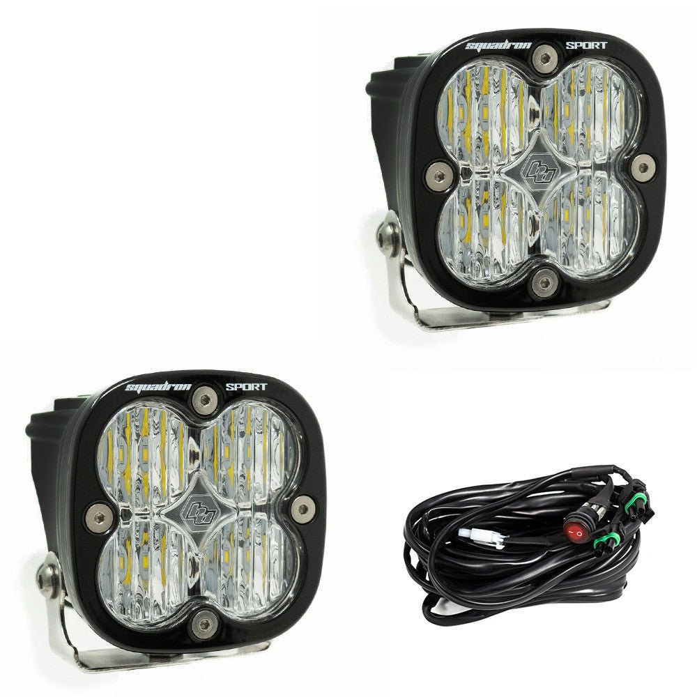 Baja Designs Squadron Sport Black LED Auxiliary Light Pod Pair - Universal - Fenix Motorsports - Light Pod