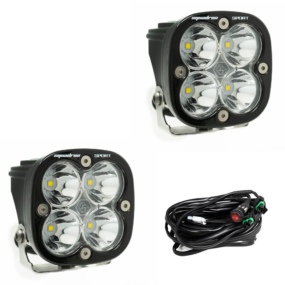 Baja Designs Squadron Sport Black LED Auxiliary Light Pod Pair - Universal - Fenix Motorsports - Light Pod