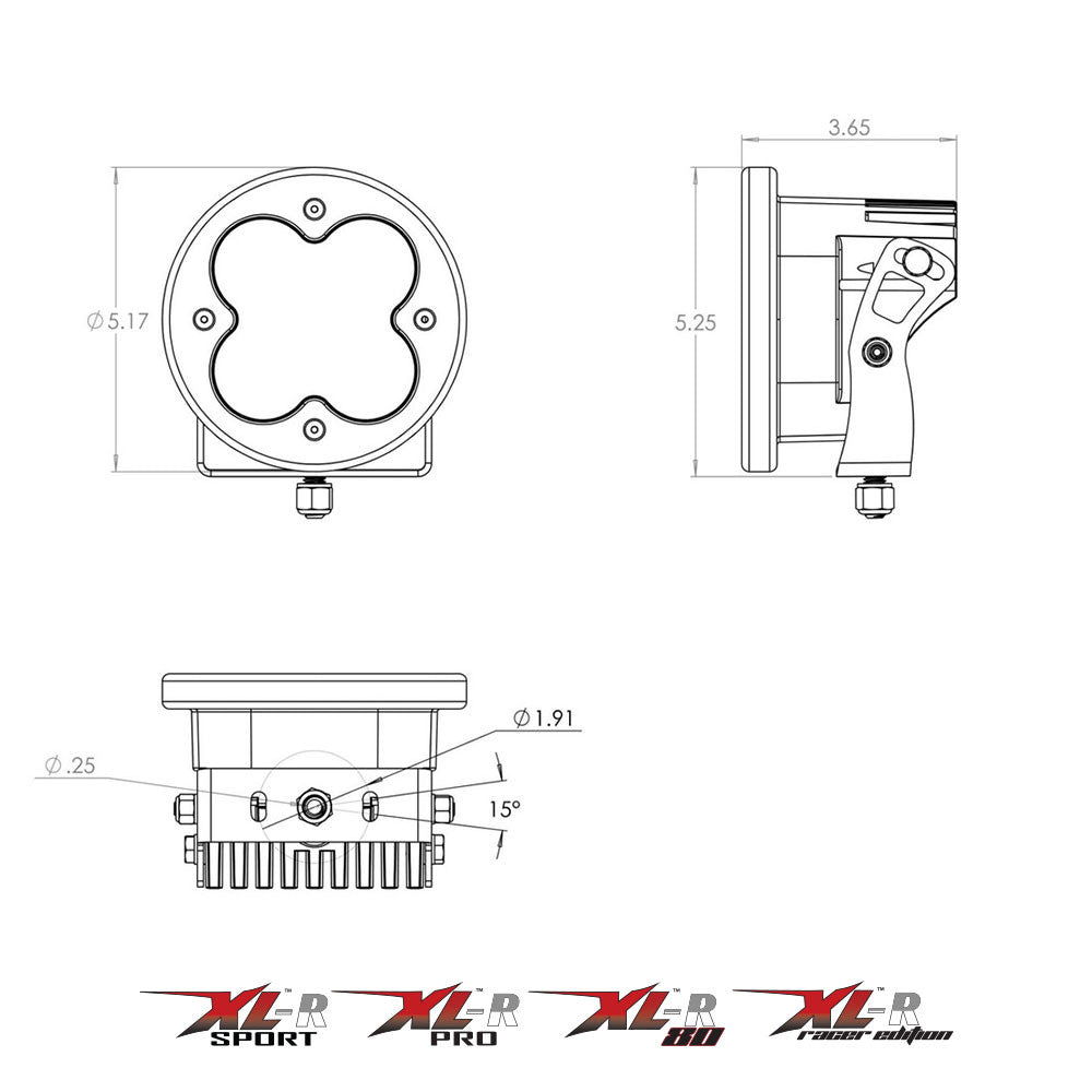 Baja Designs XL - R Pro LED Auxiliary Light Pod Pair - Universal - Fenix Motorsports - Light Pod