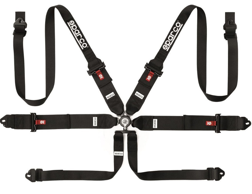 Harness 6 - Pt 3in to 2in Hans Steel Black - Fenix Motorsports - Safety Equipment,Safety Restraints,Seat Belts and Harnesses