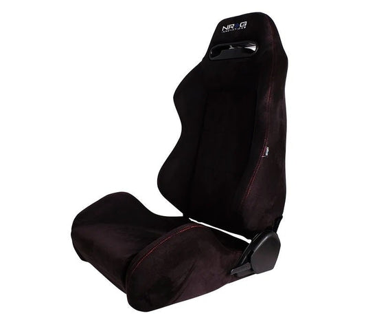 NRG Seat Type - R Reclinable Black Suede w/Red Stich - Fenix Motorsports - Interior and Accessories,Seats and Components,Seats