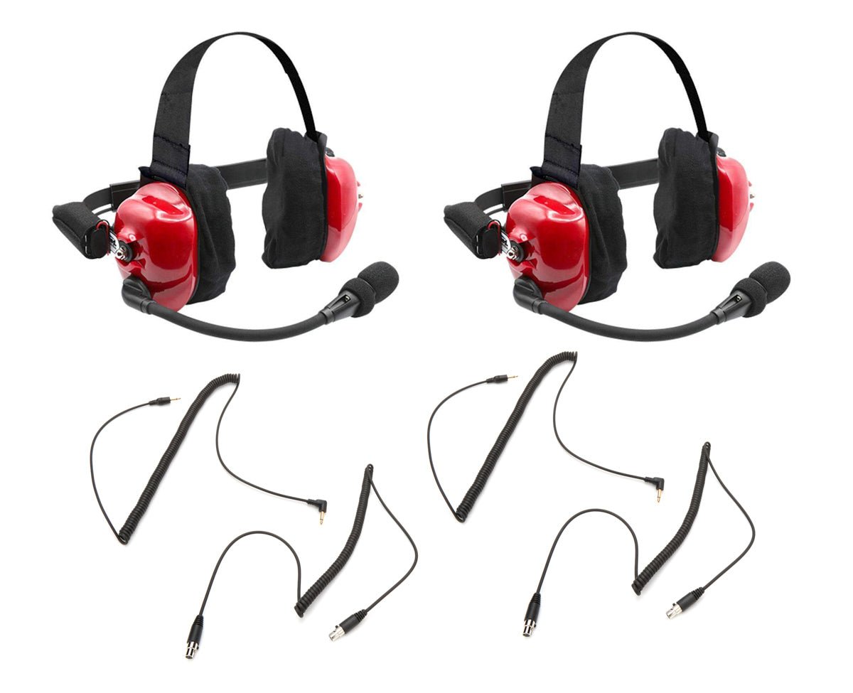 Rugged Radios Headset Track Talk Red Linkable Intercom 2 Pack - Fenix Motorsports - Mobile Electronics,Race Radios and Components,Radios
