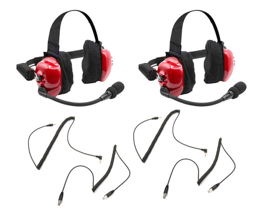 Rugged Radios Headset Track Talk Red Linkable Intercom 2 Pack - Fenix Motorsports - Mobile Electronics,Race Radios and Components,Radios