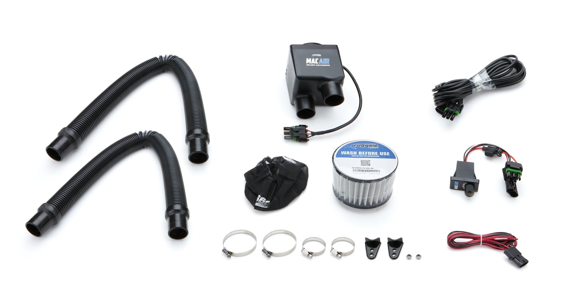 Rugged Radios Mac Air System 2 Person Helmet Pumper System - Fenix Motorsports - Safety Equipment,Fresh Air Systems,Helmet Fresh Air Systems