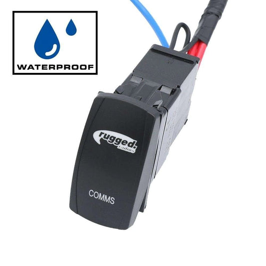 Rugged Radios Rocker Switch Waterproof w/Harness GMR25 - Fenix Motorsports - Mobile Electronics,Race Radios and Components,Radio Components