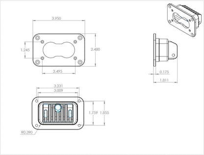 S2 Pro Black Flush Mount LED Auxiliary Light Pod - Universal - Fenix Motorsports - Light Pod