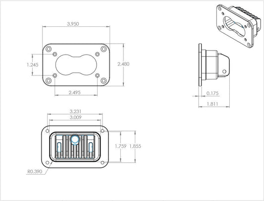 S2 Pro Black Flush Mount LED Auxiliary Light Pod - Universal - Fenix Motorsports - Light Pod