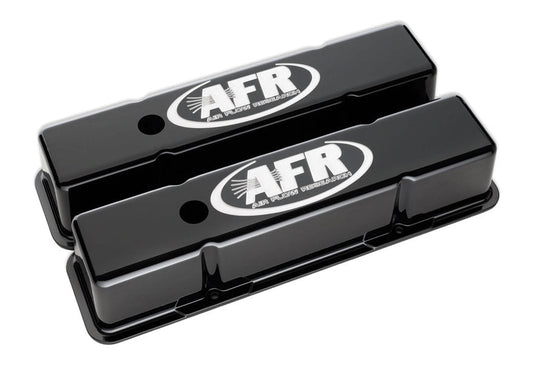 SBC Tall Alum Valve Cvr Black w/AFR Logo - Fenix Motorsports - Engines and Components,Engine Covers, Pans and Dress - Up Components,Valve Covers