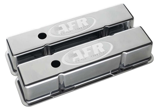 SBC Tall Alum Valve Cvr Polished w/AFR Logo - Fenix Motorsports - Engines and Components,Engine Covers, Pans and Dress - Up Components,Valve Covers