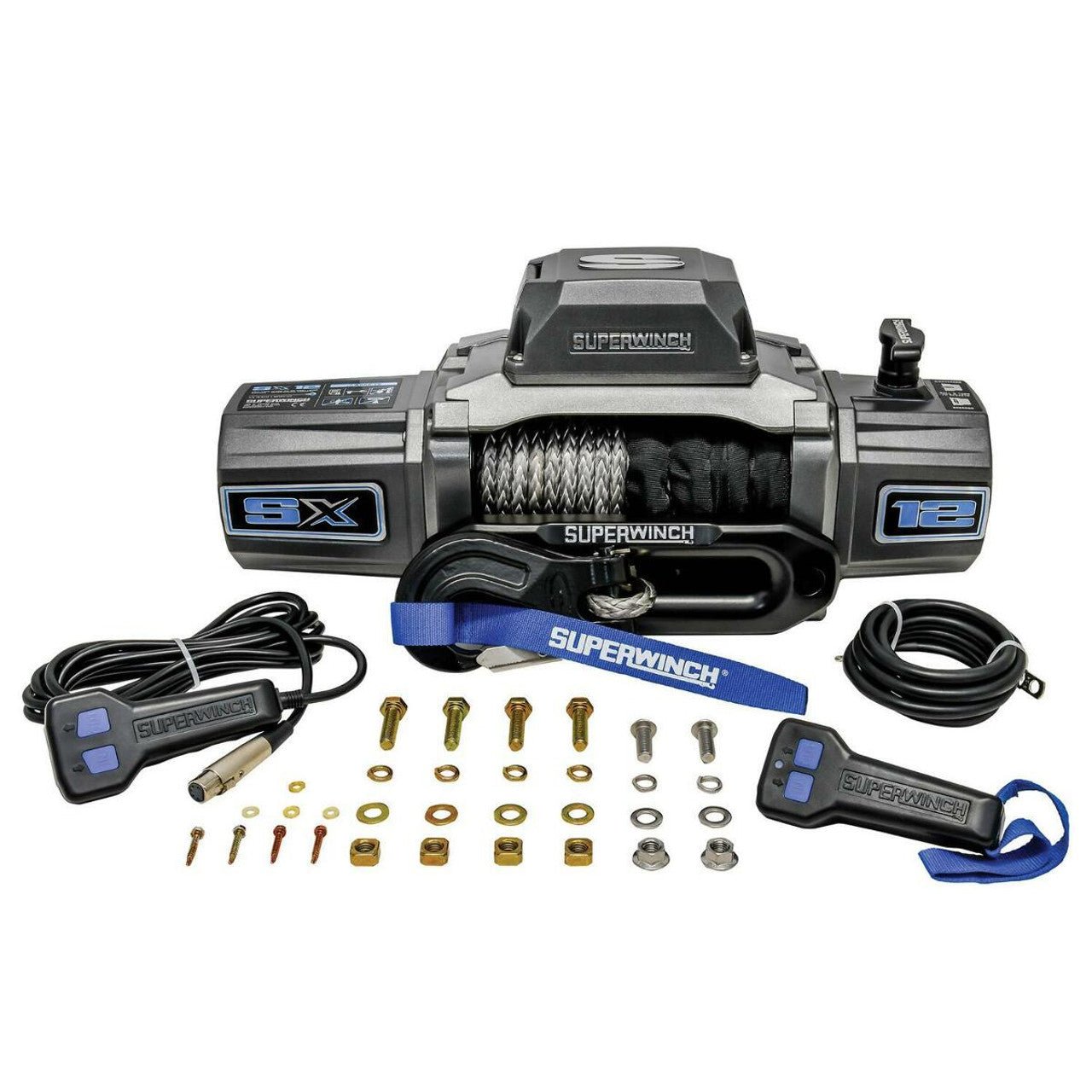SX12 (SR) Winch 12V 12000 lbs with Synthetic Rope - 1712201 - Fenix Motorsports - Winch