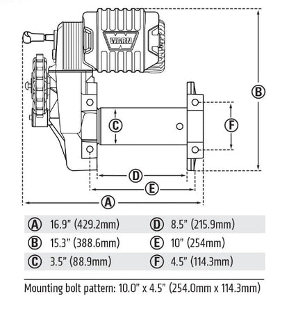 WARN M8274 (S) 10,000lb Winch with Steel or Synthetic Rope - 106170 - 106175 - Fenix Motorsports - Winch